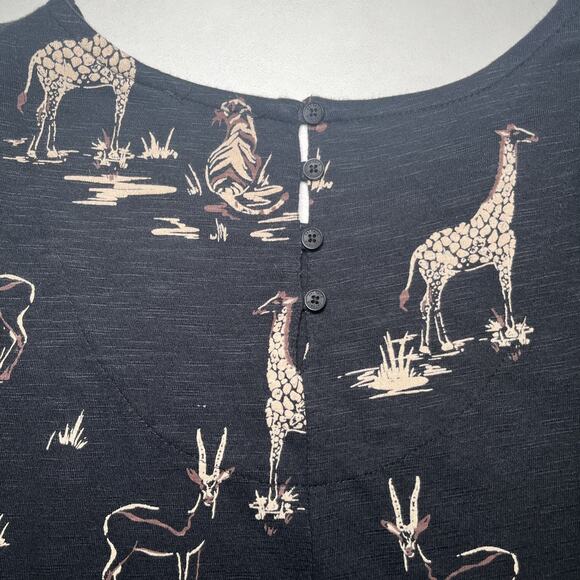 Fat Face Black Zebra Giraffe Tiger Safari Jersey Easy Wear Dress US 6 EU 39 EUC - Picture 11 of 12